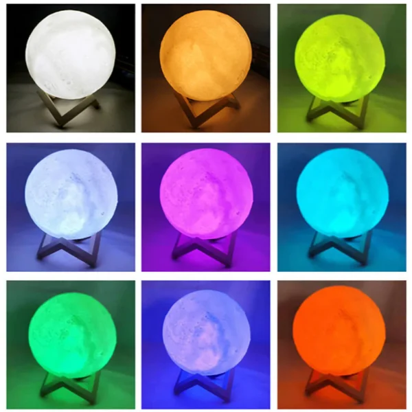 3D Moon Lamp Night Light (Rechargeable & Touch/Remote Control) - Image 5