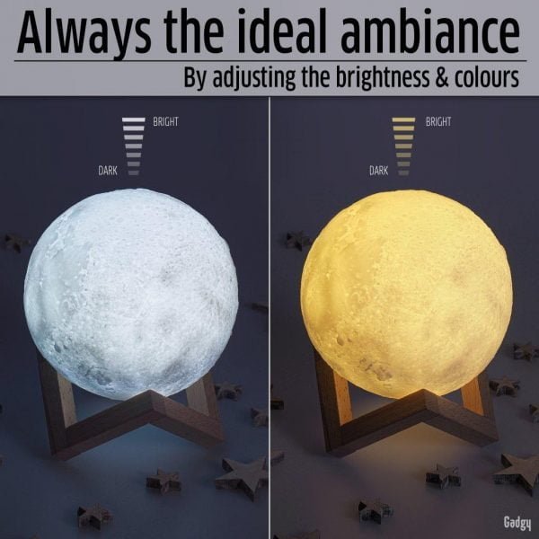 3D Moon Lamp Night Light (Rechargeable & Touch/Remote Control) - Image 4