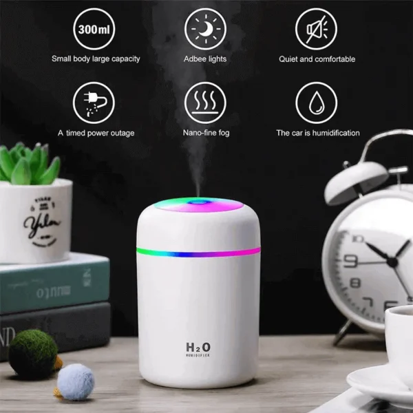 USB Humidifier with LED RGB Light + Flavour - Image 2