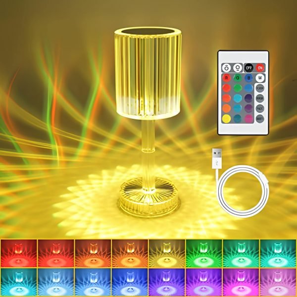 16 Colors Rose Diamond Table Lamp Light With Remote - Image 3