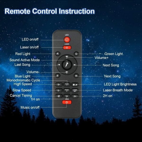 Galaxy Night Light with Bluetooth Music Speaker - Image 3