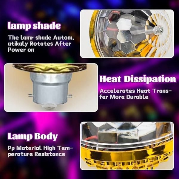 6 Color - 360° Party DJ Lights Colorful Bulb (with Holder) - Image 2