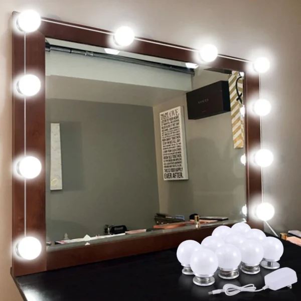 Dressing Table Mirror Light, Super Bright 10 LED Lights - 3 Modes & USB Type - Image 6