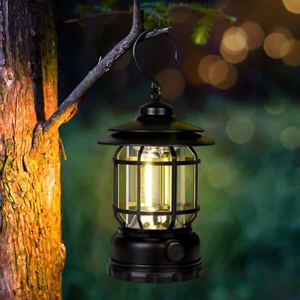 Dimmable Vintage USB Rechargeable LED Harican Camping Lamp (Type C)
