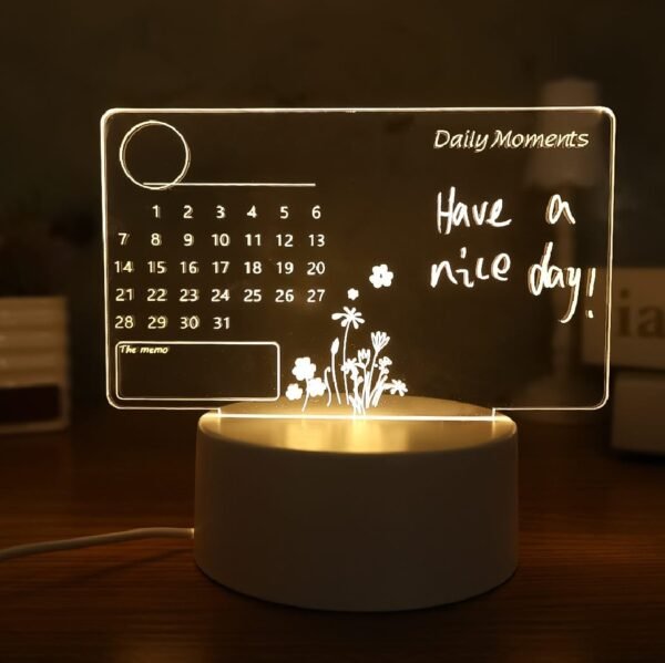 Calendar Message Board Night Light (with Pen)