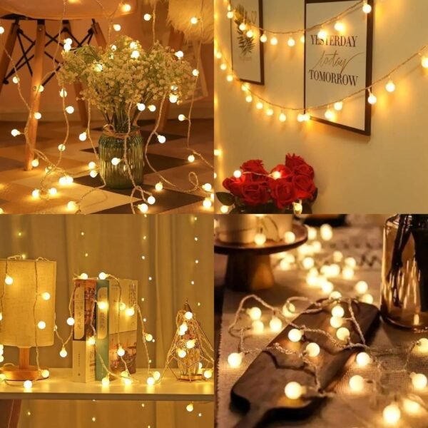 Snow Ball String Fairy Lights – Golden