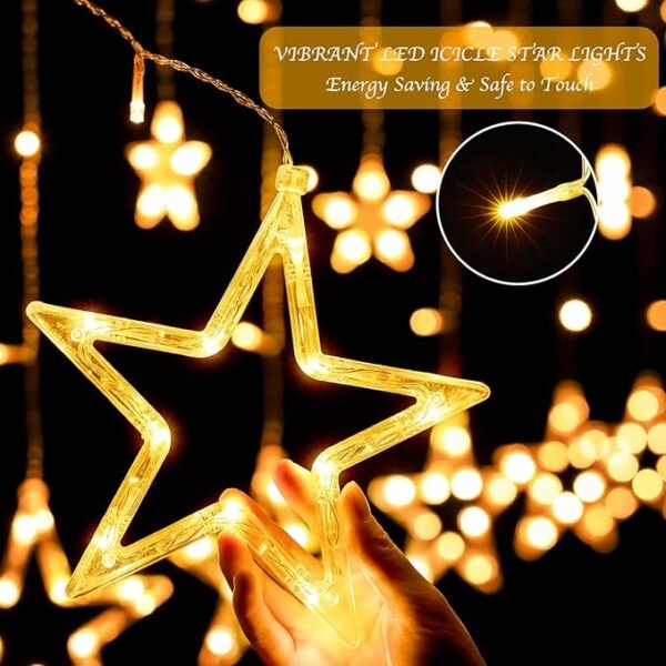Big Star Curtain Fairy Lights - Golden - Image 2
