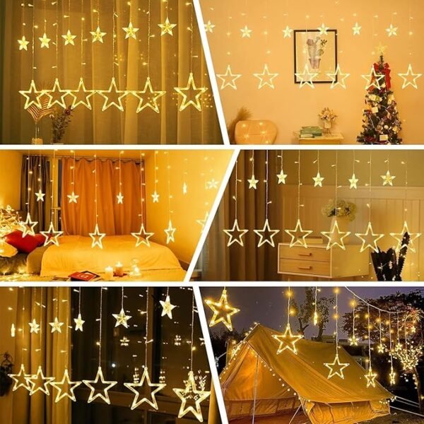 Big Star Curtain Fairy Lights - Golden