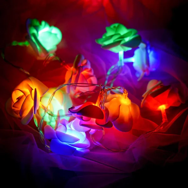 LED Rose String Fairy Lights - 80 Pcs Multi Color Rose - Image 3