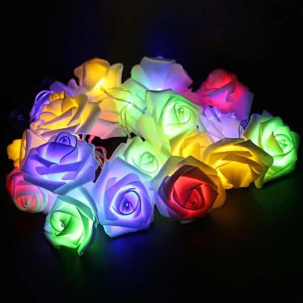 LED Rose String Fairy Lights - 80 Pcs Multi Color Rose - Image 4